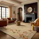 9x12 Area Rugs for Living Room: Washable Bedroom Rug Non Slip Floral Carpet
Low Pile Soft Faux Wool Non Shedding Large Rug for Dining Room Under Table Nursery Playroom Dorm Kids Office Farmhouse Indoor