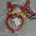 2 x Red Christmas Reindeer Antlers Headband With Bow, Deer Reindeer Antlers Hair Accessories for Women, Christmas Cosplay Costume Party