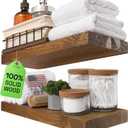 BAOBAB WORKSHOP Wood Floating Shelves for Wall - Wooden Shelf 16 Inch - Rustic Bathroom Shelves for Room Wall for Kitchen Bedroom Living Room Farmhouse - Walnut Floating Shelf - 16 x 6.7Inch, Set of 2