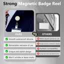 2 Pcs Retractable Magnetic Badge Reel, Diamond Design Strong Magnetic Badge Holder, Name ID Tag Clip with 24 Inch Pull Cord for Nurses Teachers Office Staff (Black & Beige)