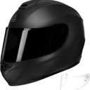 TRIANGLE Motorcycle Helmets Full Face Motorcycle Helmet for Men & Women with Tinted and Clear Visor Meet Dot Approved, Large, Matte Black