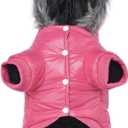 lesypet Dog Coats for Small Dogs, Dog Jacket Warm Dog Winter Coat Windproof Puffer Jacket for Puppy, Chihuahua, Pink S