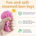 Glitter Dumpling Squishy,Dumpling Squishies,Glitter Dumpling Mystery Box,Colorful Dumpling Stress Balls Fidget,Jumbo Squishy Toy with Steamer Box,Soft Squeeze Decompression Dough (White)