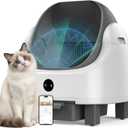 OROLEYp Automatic Cat Litter Box, Self-Cleaning Litter Box with APP Monitoring, Extra Large Capacity, Odor Control System, Infrared Safety Protection, Litter Box for Multiple Cats (Gray)