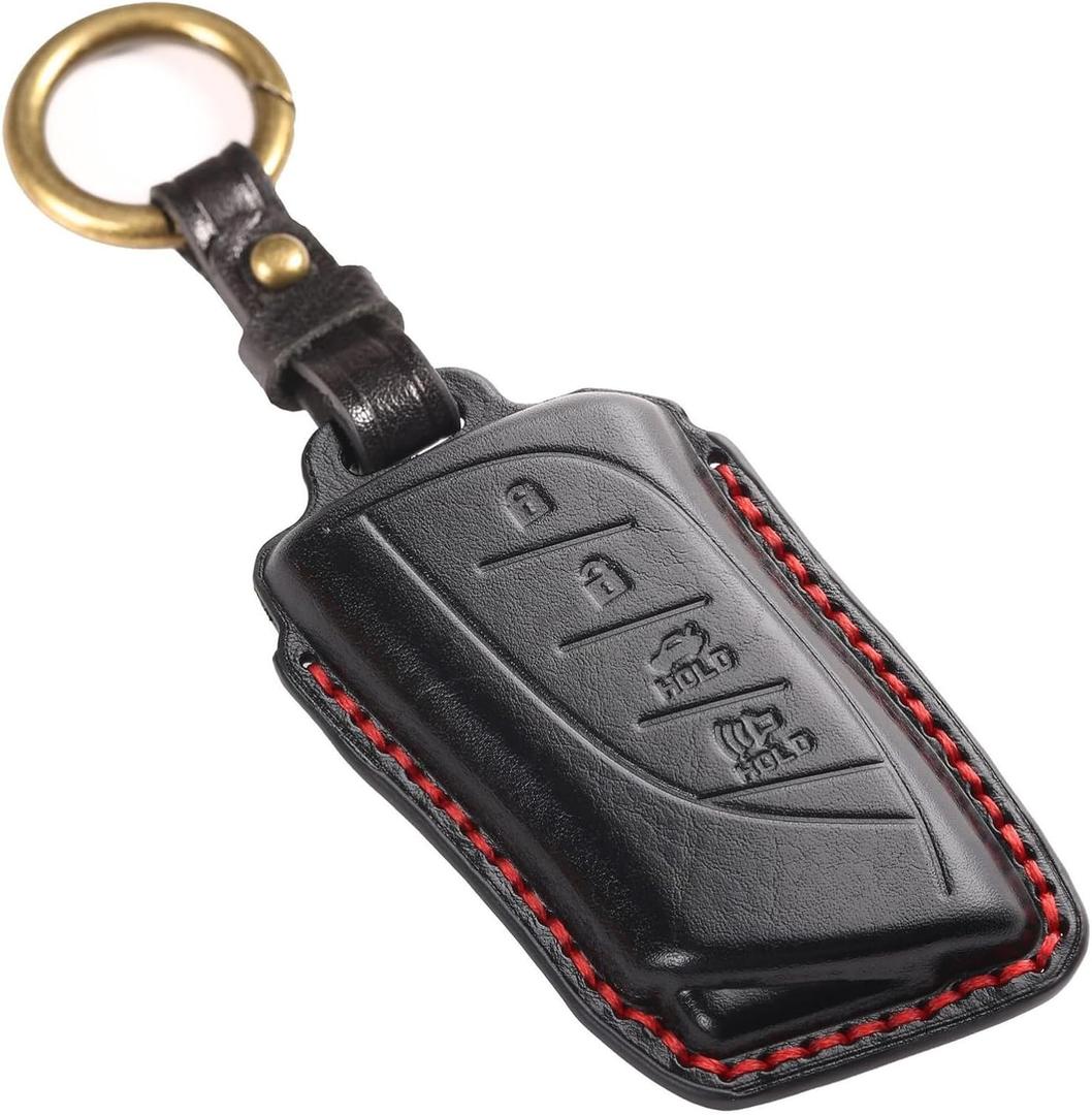 EASYANT Leather Car Key Fob Cover for Lexus 20212025 ES RX 350 Compatible with Lexus New LS NX Key Shell Case Black