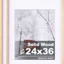 Egofine 24x36 Poster Frame Set of 2 Solid Wood Frame with Plexiglass Matted for 18x24 for Wall Mounting Hanging Picture Frame Vertically or Horizontally, Natural Wood