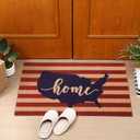 Patriotic Day Doormat America Flags Front Coir Door Mat Outdoor Red White and Blue Non Slip Welcome Mat for Patriotic Veterans Day Front Porch Home Indoor Outdoor Decorations