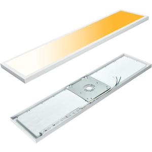 1x4 LED Flat Panel Light Surface Mount, 40W-30W-20W & 3000K-4000K-5000K Selectable, 0-10V Dimmable, Rectangular Flush Mount Ceiling Lights for Kitchen, Shop, 100-277V, ETL, 2 Pack