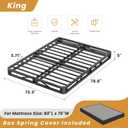 MAF 5 Inch King Box Spring, Low Profile Box Spring King Siz 3500 lbs Black Heavy Duty Metal Mattress Foundation with BoxSpring Cover, No Squeaky, Easy Assembly