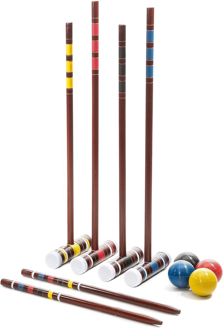 Franklin Sports Portable Backyard Croquet Sets - Complete 4 + 6 Player Croquet Sets with Mallets, Croquet Balls + Wickets Included - Outdoor Family Lawn Game Sets, Multisized