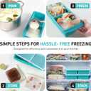 Silicone Freezer Tray with Lid Soup Freezer Container Molds with Steel Reinforced Rim Ice Cube Freezer Molds for Soup, Sauce, Leftovers, Homemade Meal Prep Containers Portion Control Food Storage
