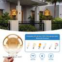 2 Pack Outdoor Globe Lamp Post Light Fixtures, 15.8" Black Sphere Post Top Lantern for Patio, Porch, Driveway, Hardwired Anti-Rust Aluminum Pillar Light with Amber Glass, Fits Standard 3" Post