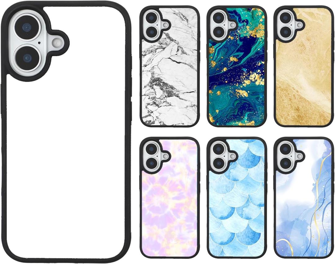 Weewooday 6 Pieces Sublimation Phone Case Blank Covers Compatible with iPhone 17 Customize Custom DIY Printable Picture Anti-Slip Shockproof Heat Press Rubber Protective DIY Phone Covers