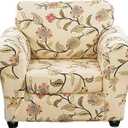 FUANGUI 2 Piece Chair Covers Stretch Arm Covers Chair Couch Covers, Floral Chair Covers Armchair Slipcover with Separate Chair Cushion Cover, Washable Chair Protector for Living Room,04, Small