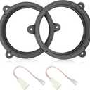 RED WOLF 6.5 Inch Rear Door Speaker Adapter W/Speaker Harness for 2009-2011 Subaru Forester Outback Impreza Install Aftermarket 6 1/2 Rear Door Speaker Audio Spacer Ring Bracket Wiring Connector