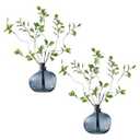 GAUIOGI 21" 6Pcs Artificial Ficus Branches Faux Stems with Vase, Decorative Bendable Realistic Stems with Vase, Fake Spray Branch Greenery Twig Plants for Home Office Wedding Table Decoration(Green)