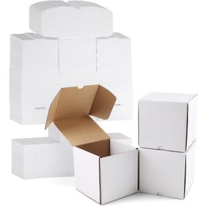 WIFTREY 30 Pack 5x5x5 White Small Shipping Boxes, 5 x 5 x 5 Corrugated Cardboard Box for Packaging Small Business, Shipping, Moving, Mailing