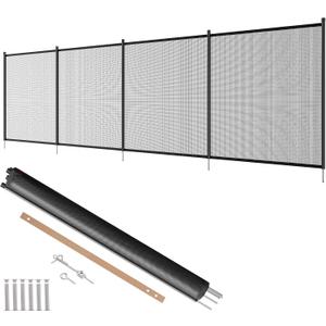 VEVOR Pool Fence, 4 x 12 FT Pool Fences for Inground Pools, Removable Pool Fencing, Easy DIY Installation Swimming Pool Fence, 340gms Teslin PVC Pool Fence Mesh Protects Kids and Pets