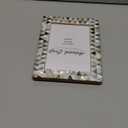 Handicrafts Home 5x7 Picture Frame, Wall & Tabletop Decor, Handmade Pearlescent Abyss Pattern, Vintage & Elegant Mother of Pearl Picture Frames for Living Room, Office & Home Decor White & Black