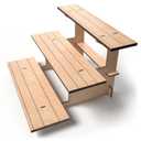 Straight Natural Wooden Tiered Display Stand, Portable Products Display Shelf, Jewelry Display, Card Display Rack, Display Risers, Altar Shelf, Display Stand for Vendor Events, Retail, Craft Shows