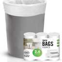 Charmount Small Can Liners, Garbage Bags for Bathroom, Kitchen, Office, Bedroom, 2.6 Gallon, Unscented,105 Counts (White)