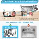 SUNALLY Freezer Organizer Bins, 4 Pack Stackable Chest Freezer Organizer for 5-7 Cu.FT Deep Freezer Sort Frozen Meats and Food, Freezer Storage Baskets with Handles Easy Reach from Bottom, Black
