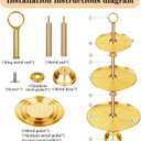 3 Tier Gold Metal Cupcake Stand Holder,Stainless Steel Cup Cake Stand Tower with Tiered Serving Tray and Base for Parties,Weddings,Birthdays and Any Festivals and Celebrations(with Base)
