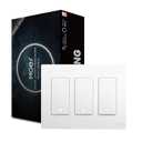 MoesGo 2nd Generation WiFi Smart Light Switch, 3 Way Smart Wall Switch 2.4GHz WiFi, Neutral Wire Required, Smart Life APP Remote Control, Work with Alexa/Google Home, No hub Required White 3 Gang