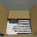 Happyhiram 30 Pcs Large Treat Boxes with Handles Black and White Stripes, 9x6x6 Gable Gift Boxes Barn Carry Out Box Recyclable Paper Packaging for Graduation Lunch (Pop-up Black)