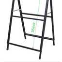 Heavy Duty Slide-in Folding Sandwich Board A-Frame Sidewalk Sign 24x36 Inch Black Coated Steel Metal Double-Sided Pavement Sign (Frame only)