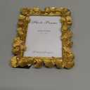 Cuspin 5x7 Picture Frame, Ornate Vintage Gold Photo Frame with Glass Front, Resin Ginkgo Leaf Textured Picture Frames for Tabletop or Wall Mount, Horizontal or Vertical