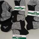 Men's No Show Compression Athletic Socks, Cushioned for Running Hiking (Large, Black-4 Pairs)