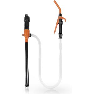 FUELIO Battery Operated Gas Pump with Nozzle - Battery Powered Gasoline Transfer Pump With 3 FT Long Hose 2.2 GPM Transfer Pump For Water Kerosene Gas Can Hand Fuel Pump