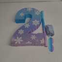 Halloscume Snowflake Birthday Decorations, Winter Wonderland Number 2 Piñata with Stick Blindfold and Confetti Snowflake Piñata 2rd Birthday Party Decorations Winter Princess Ice Party Supplies