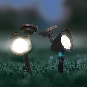 Crosslight Outdoor Solar White LED Weatherproof Spot Light for Gardens, Walkways, Patios and Yards, 1-Pack 