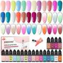 JODSONE Airbrush Gel Nail Polish Set 20 Colors No Dilution Strong Coverage for Ombre French Nail Art Design Nail Airbrush Paint Gel Nail Polish Ideal for Home Salon Use