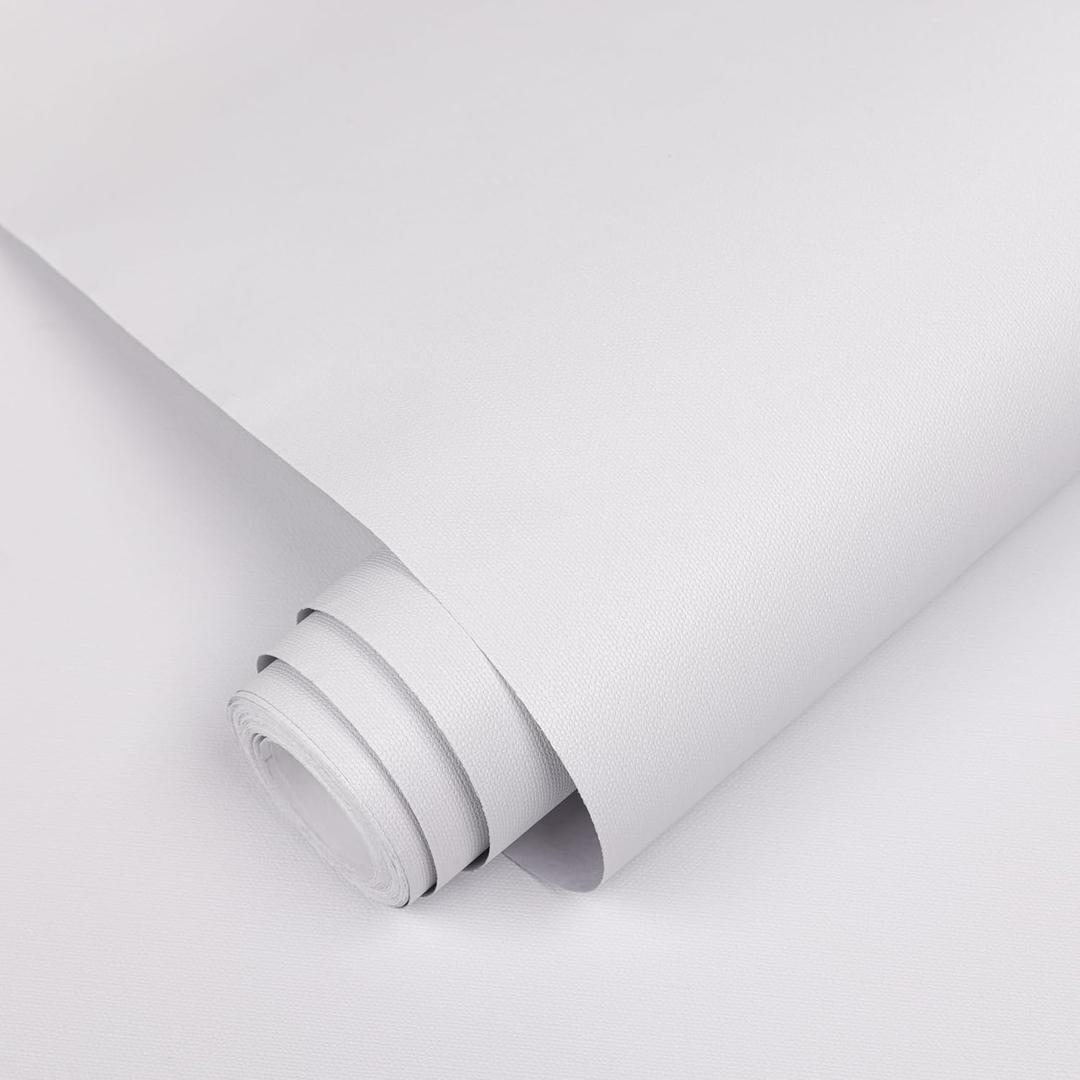 Abyssaly White Peel and Stick Wallpaper, Matte White Wall Paper Self-Adhesive and Removable Decorative Contact Paper for Cabinets,Countertops,Shelve 15.7 in X 196 in