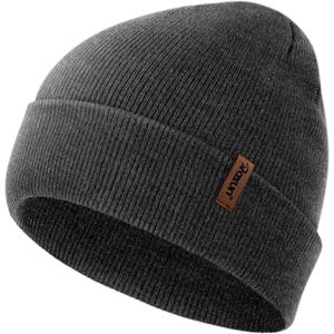 Beanie for Men/Women Knit Cuffed Soft Warm Winter Hat Unisex Stocking Cap (Gray)