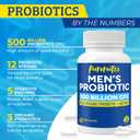 Probiotics for Men, 500 Billion CFUs & 12 Strains, Prebiotic & Probiotic, Cranberry, Saw Palmetto, Digestive Enzymes, Gut & Bloating, Lung Liver Prostate Support, 30-Day Supply