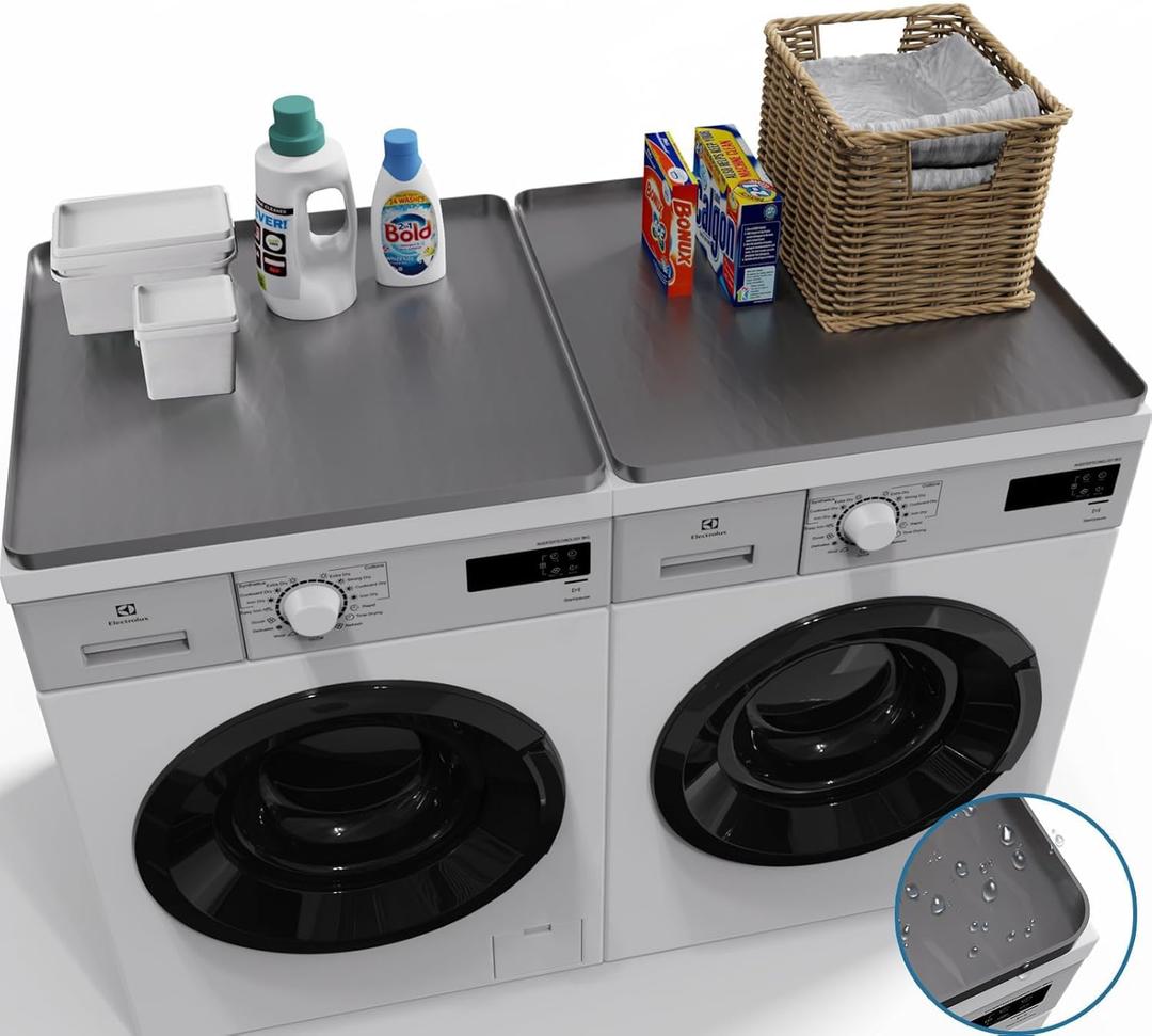 2PCS Washer and Dryer Covers for The Top, 27In X 27In Silicone Dryer Top Protector Mat, Waterproof, Scratch Resistant, Washable, Dryer Countertop for Home Kitchen and Laundry Room