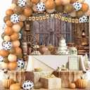 Cowboy Birthday Party Decorations Western Birthday Party Supplies, 65Pcs Cowboy Balloons and 1Pcs Western Birthday Backdrop for Cowboy Rodeo Birthday Party Country Western Baby Shower