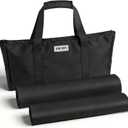 Empty Mahjong Bag, Black Soft American Mahjong Bag with Two Wrappers (Case Only, Mahjong Tiles, Trays and Mah jong Racks/Pushers not Include)