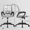BestOffice Ergonomic Office Chair | Mid-Back Swivel Desk Chair | Grey, 22D x 22W x 35.2H in
