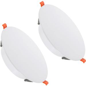 PATIKIL 185mm / 7.3" Diameter Spring Ceiling Hole Cover Plate, 2 Pack Downlight Hole Trim Wall Mount Decorative Cap Access Panel for 5-7" Round Ceiling and Wall Openings, White