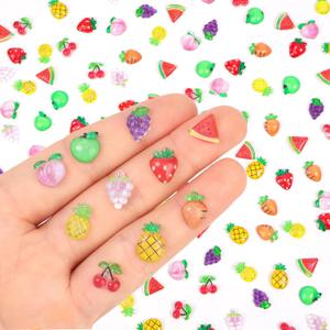 200pcs Mini Fruit Decor Resin Tiny Fruits for Crafts Dollhouse Miniatures Mini Resin Things for Fairy Garden Micro Landscaping Decoration Home Decor, 10 Types(Fruits)