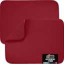 GORILLA GRIP Ultra Water Absorbent Microfiber Dish Drying Mat 2 Pack, Quick Dry Thick Mesh, Slip Resistant Pad for Sink Dishes or Under Rack, Kitchen Counter Accessories, Machine Wash, 18x16 Inch, Red