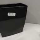 iDesign Small Plastic Bathroom Trash Can, Slim Rectangle Garbage Bin for Bedroom, Office, Dorm, Black