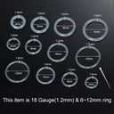 Anti-Allergy Plastic Hoop Ear Retainers, Clear Nose Rings, 18 Guage,  With Buckle, For Sensitive Ears & Skin