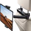 Lamicall Car Headrest Tablet Holder - [Lockable] [3 in 1 Extension Arm] Upgrade Tablet Mount for Car Backseat, Gifts Road Trip Essentials for Kids, for iPad Pro, Air, Mini, Fire HD, 4.7-13" Tablets Bla