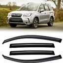 Rain Guards for 2014-2018 Subaru Forester, Out-Channel Window Visor Shields Vent Deflector Shade Wind Dark Smoke 2015 2016 2017, Tape-On Outside-Mount, 4PCS
